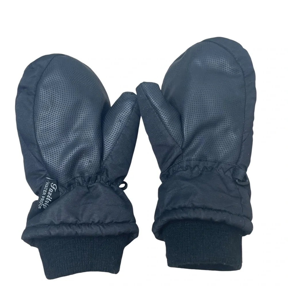 Kids Black Gloves Winter Mittens Snow Fazitrip 4-6